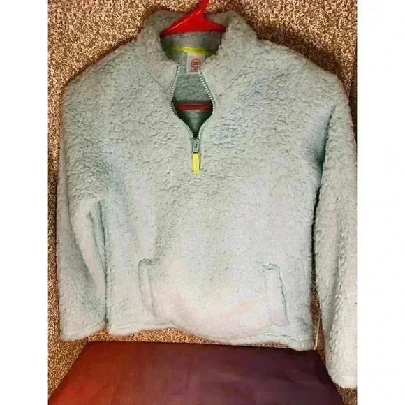 Girls Light Blue Sherpa Pullover Warm Soft Sweater Sz L 10/12. New - Picture 1 of 4